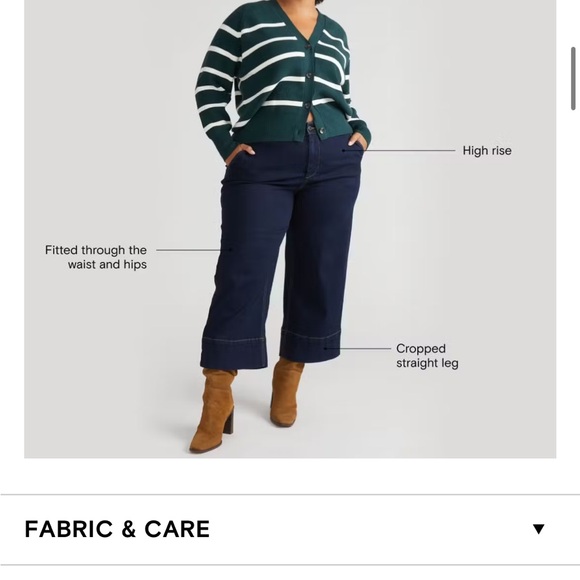 NWT Universal Standard Carol High Rise Cropped Jeans
Dark Indigo Size 2XL - Picture 3 of 11